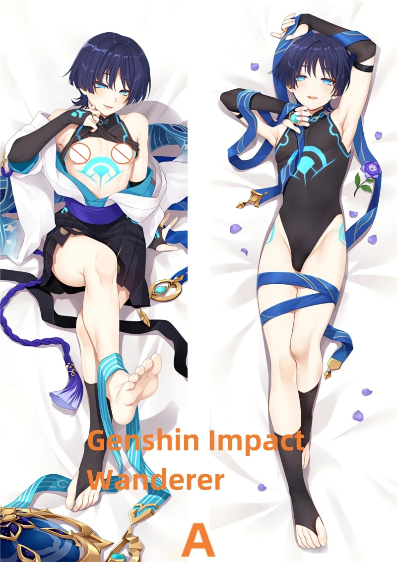 

Dakimakura Anime Pillow Case Genshin Impact Wanderer Double-sided Print Of Life-size Body Pillowcase Gifts Can be Customized