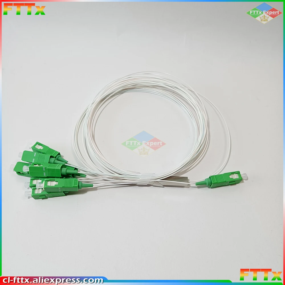 10PCS/Lot FTTH PLC Splitter 1X16 SC/APC SM 0.9mm G657A1 1m PVC Fiber Optic Splitter