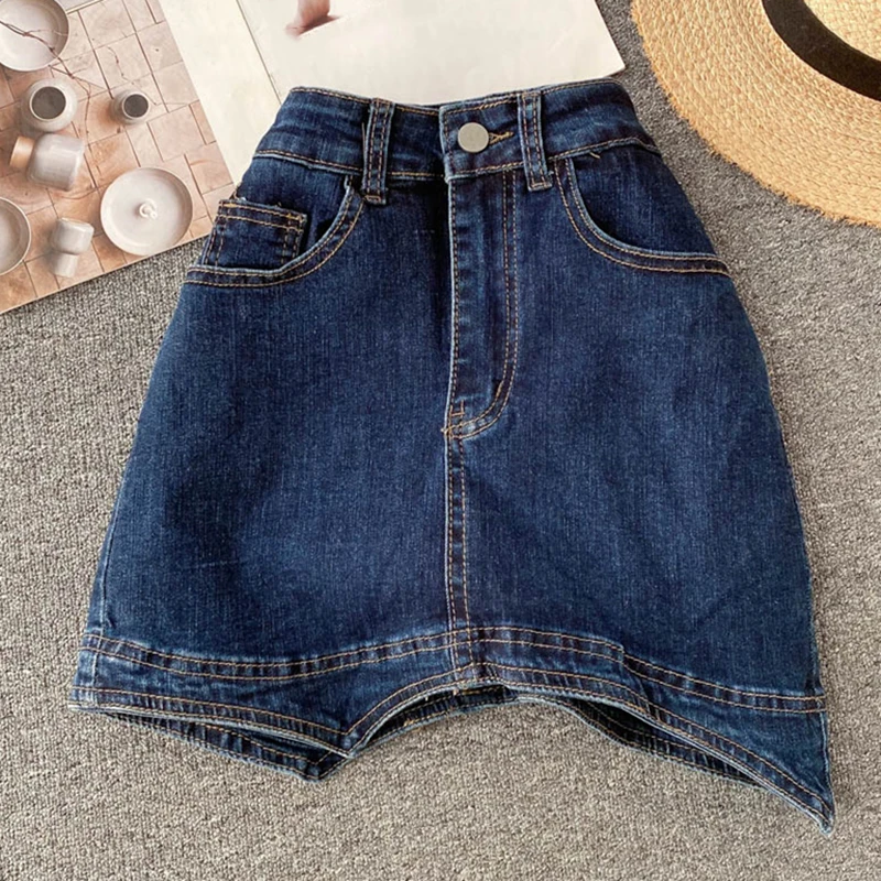 Women High Waist Streetwear Skirt Casual Solid Mini A-Line Short Skirt Ladies Harajuku Irregular Package Hip Skirts Female lululemon skirt