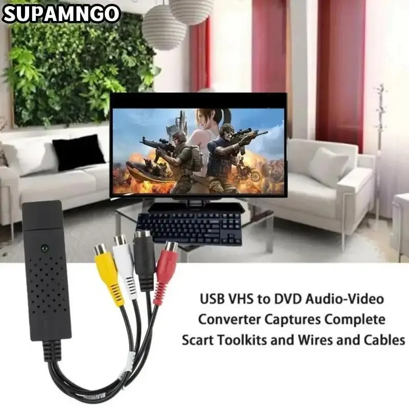 Video Audio Converter USB 2.0 Video Audio Converter Capture Card Easy Cap TV DVD VHS Capture Adapter Card TV DVR