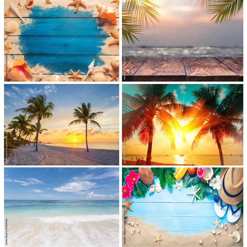 

SHUOZHIKE Tropical Sea Beach Palms Tree Photography Background Natural Scenic Photo Backdrops Photocall Photo Studio HHB 10