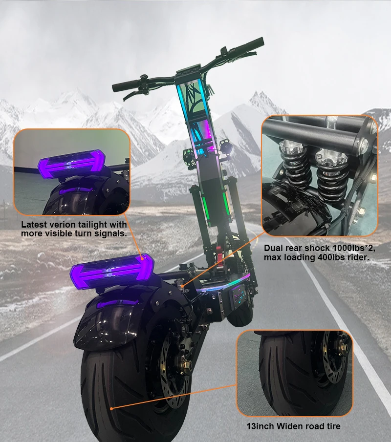 G14 new 10000W dual motor electric scooter high speed 130km/h 14-inch fat tires with powerful 72V 40AH battery life 140km