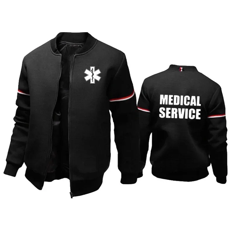 

2024 New Jacket EMT Paramedic Emergency Medical Services Jacket Men Outdoor High Quality cotton Casual sports Men's cardigan top