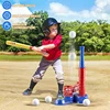 2 in 1 Tee Ball Set toy for Baseball Tee, including 10 balls、Step on Pitching Machine、Batting Tee． Outdoor toys for aged 3-8 4