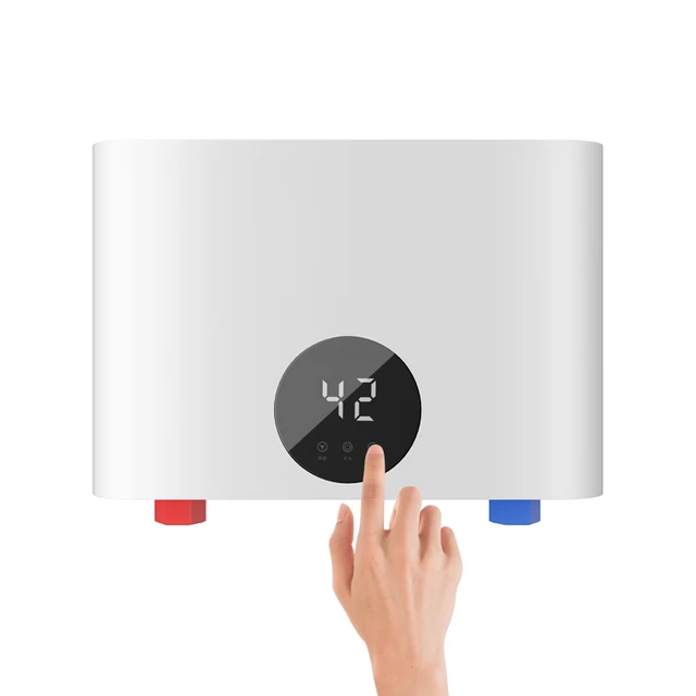 Chauffe-eau électrique instantané sans réservoir 220V, affichage mural LED 5500W, Geyser chauffe eau sous évier, salle de bains, cuisine, douche 1