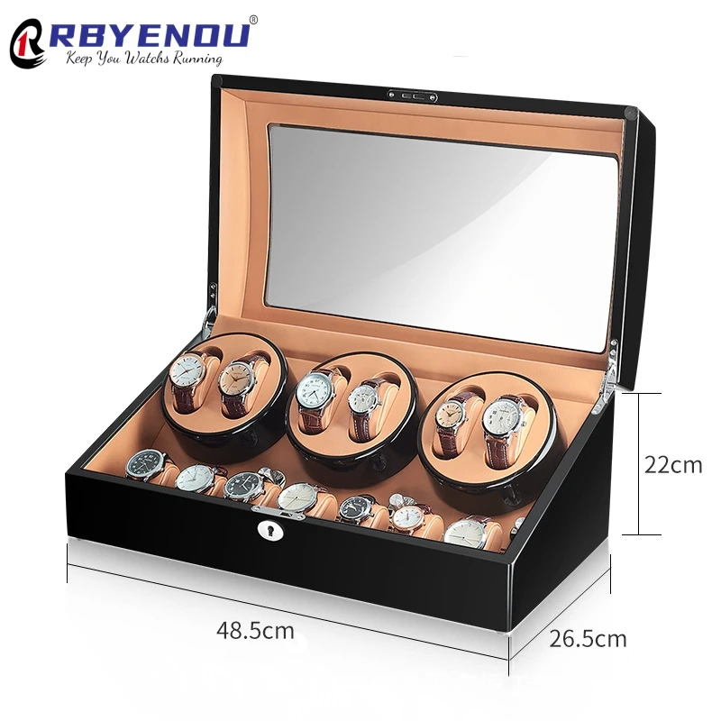 For Rolex Luxury Watchs Display Box Rotatable Watch Winders Box LED Lock Watch Case 7 + 6 WatchWinder Personalized watch winder watch display case