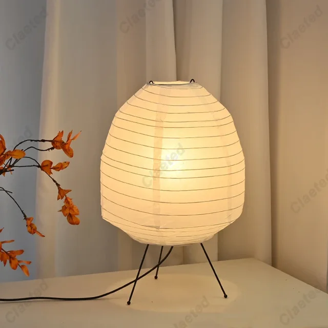 Japanese Rice Paper Table Lamps Wabi Sabi Akari Noguchi Yong Led Desk Lamp Bedroom Home Decor Living Room Lantern Light Fixtures