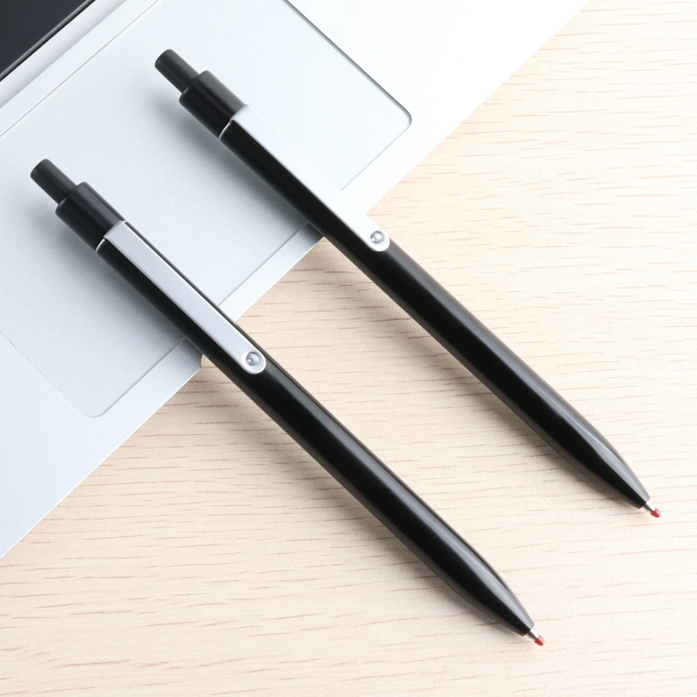 Stainless Steel Metal Retractable Gel Pens 0.5mm Fine Point Black ink Ballpoint Signature Pen with Replaceable Blue Refills 4