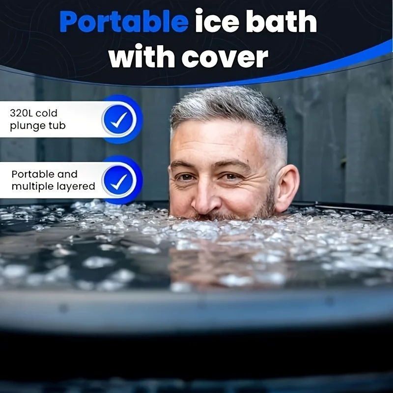 30''H Large Size Ice Bath Tub for Athletes,Multiple Layered Portable Ice Bath Tub for Recovery and Cold Water Therapy, Cold Plun