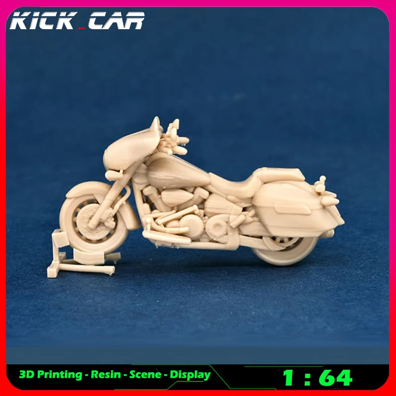 Kickcar 1/64 Motorcycle (Without Jiffy Stand) Model Car Diorama Uncolored Resin Garage Scene Decoration Simulation Scene Toy