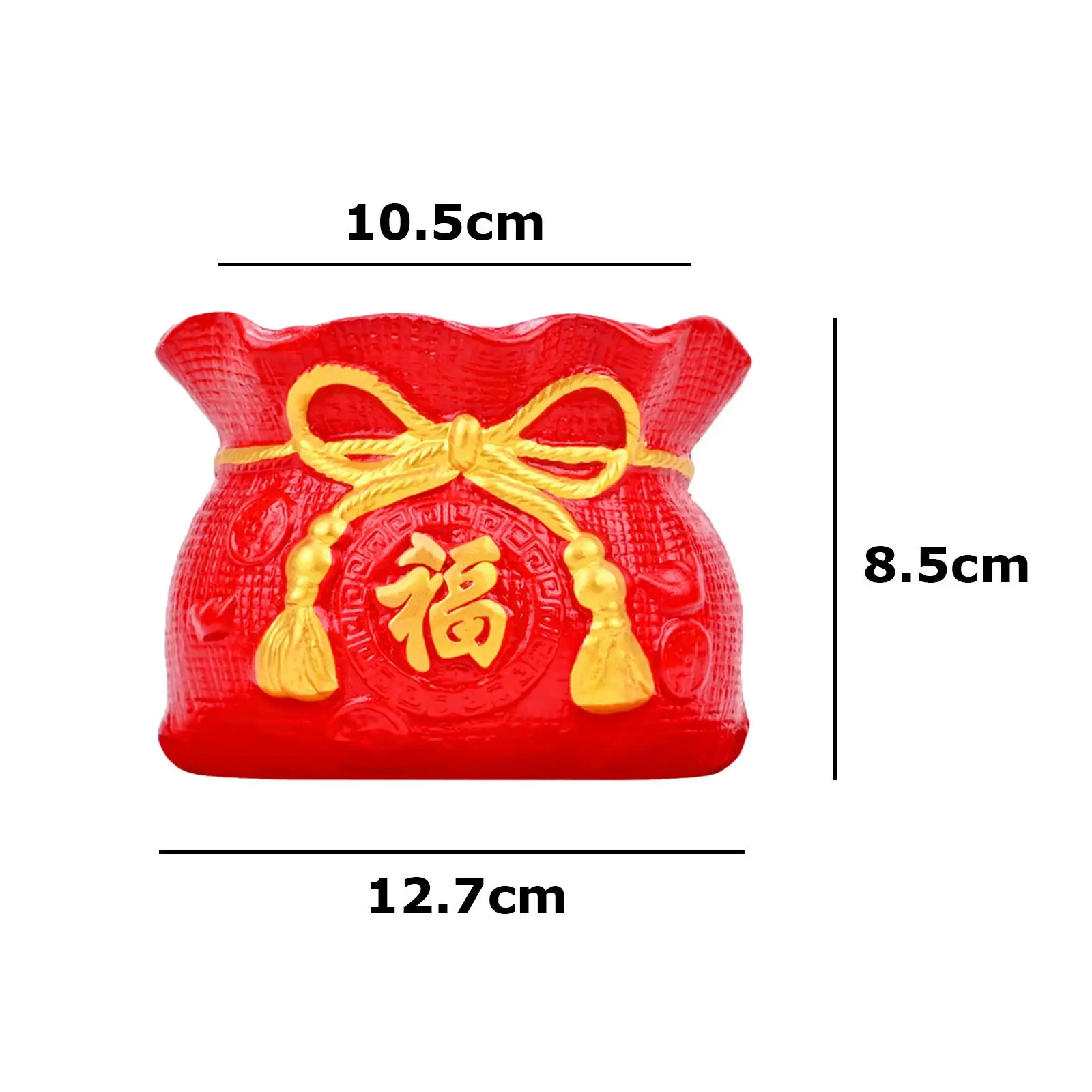 Ceramic Red Purse Bag Statue Flower Pot Chinese New Year Spring Festival