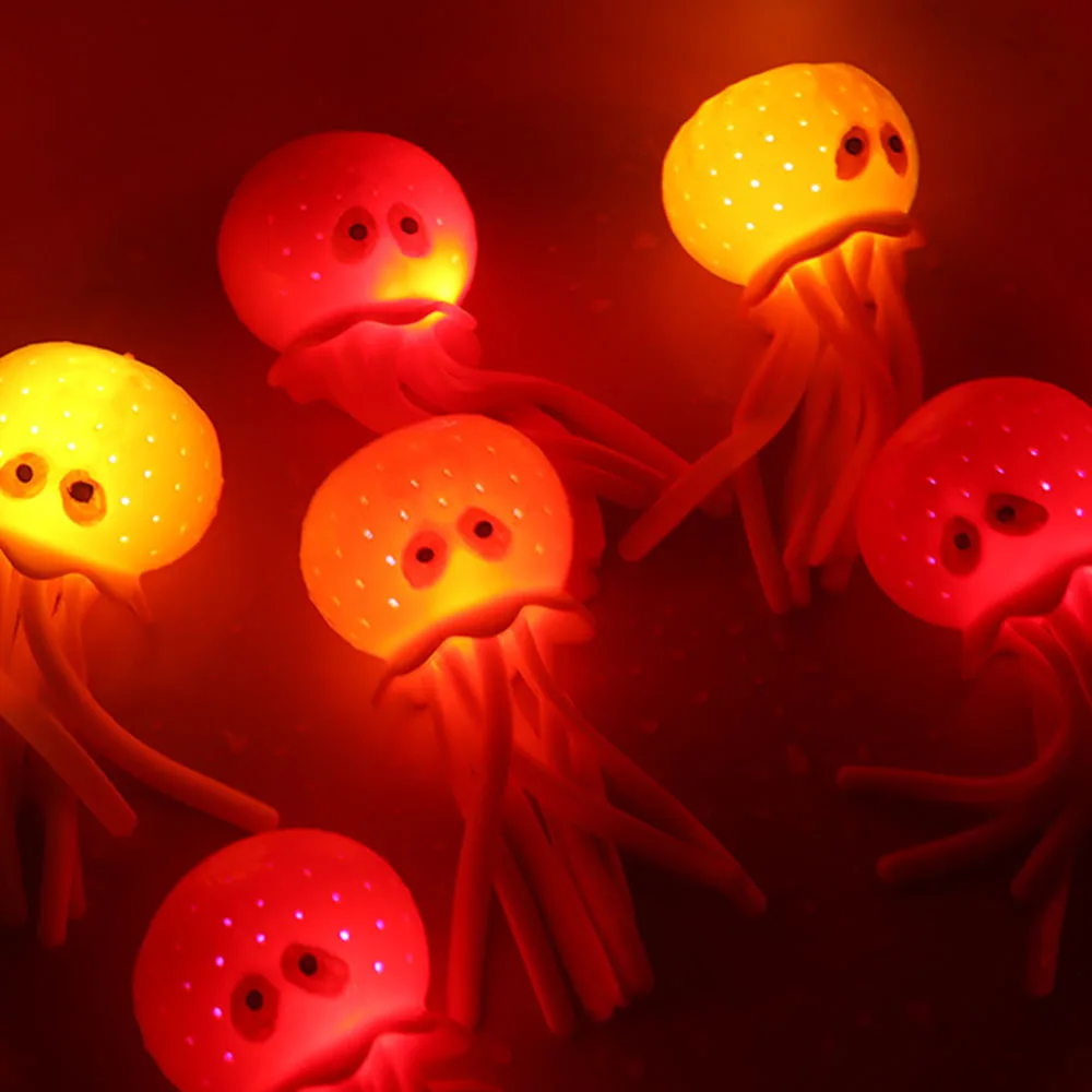 Squeeze Spray Glowing Octopus Bath Toy with Water Absorbing Ball Splash Fun for Toddlers Kids Interactive Shower Indoor Outdoor