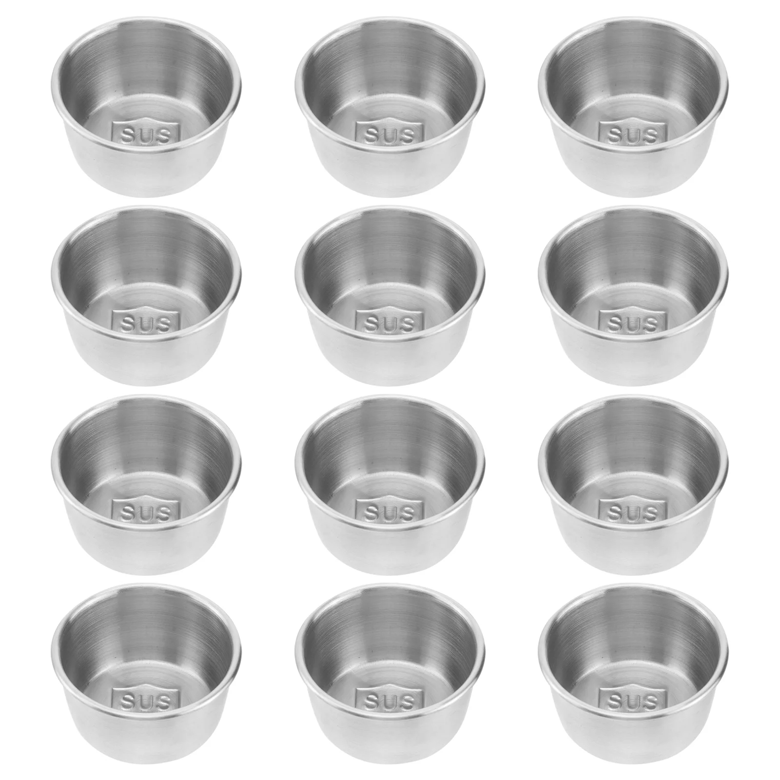 

9/10/12pcs Stainless Steel Condiment Sauce Cups Tomato Sauce Container Dipping Bowl for Restaurant Home Party