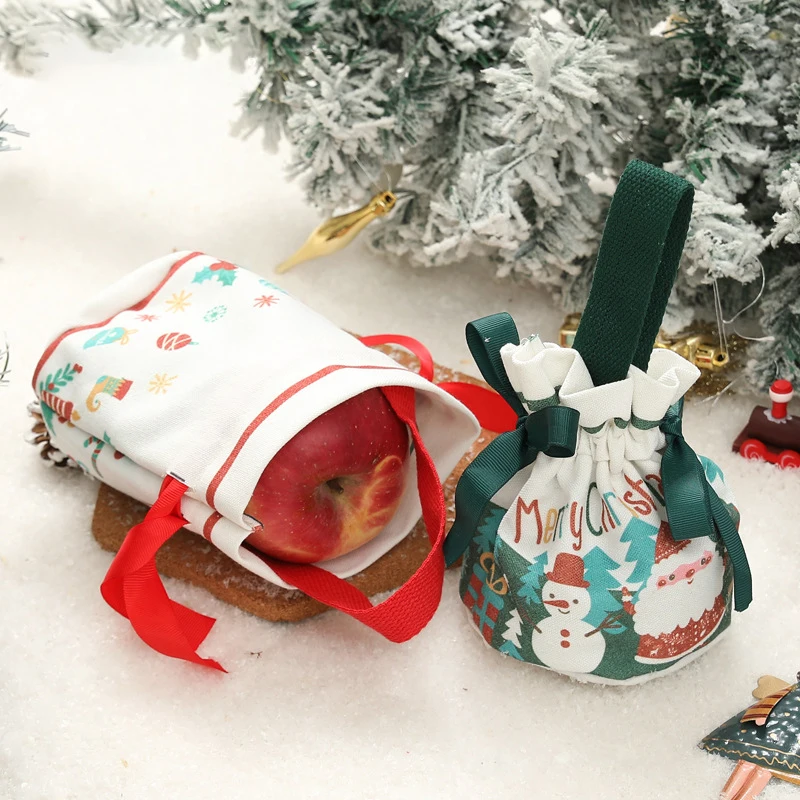 

Сумка для яблока на Рождество, Подарочная сумка, Рождественская Нетканая ткань, портативный мешок для яблока с Санта-Клаусом, маленькая подарочная упаковочная сумка для конфет