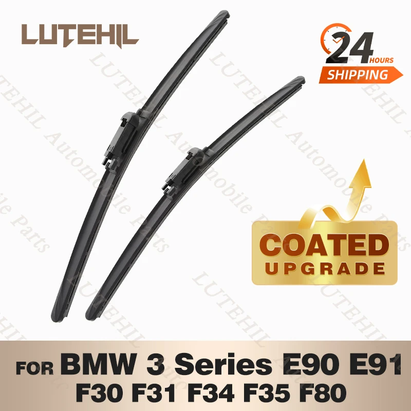 LUTEHIL's Silicone Front Wiper Set For BMW 3 Series E90 E91 F30 F31 F34 F35 F80 coated windshield wiper blade 24+19