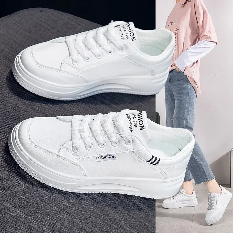 

High Quality Pu Leather Women's Casual Shoes Fashion Women's Vulcanized Shoes Women's Comfortable Soft Flats Zapatillas De Mujer