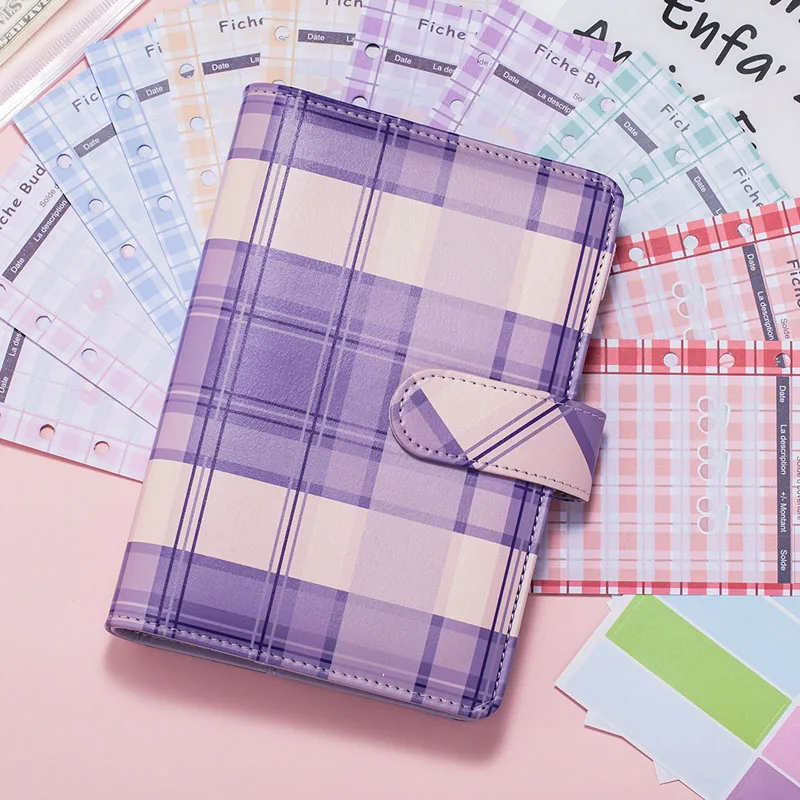 Pasta Colorida do Caderno do Couro do Plutônio Planejador do Orçamento Envelopes do Dinheiro Bolsos a6 12 Peças Peças - Imagem 3