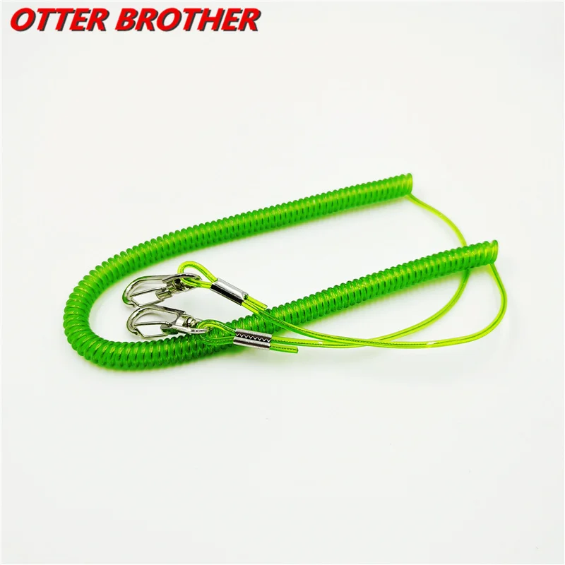 1 stücke Angeln Sicherheit Seil 3M Angeln Coiled Lanyard Sicherheit Seil Set Draht Stahl Innen Befestigte Angelgerät Zubehör – Detail 4