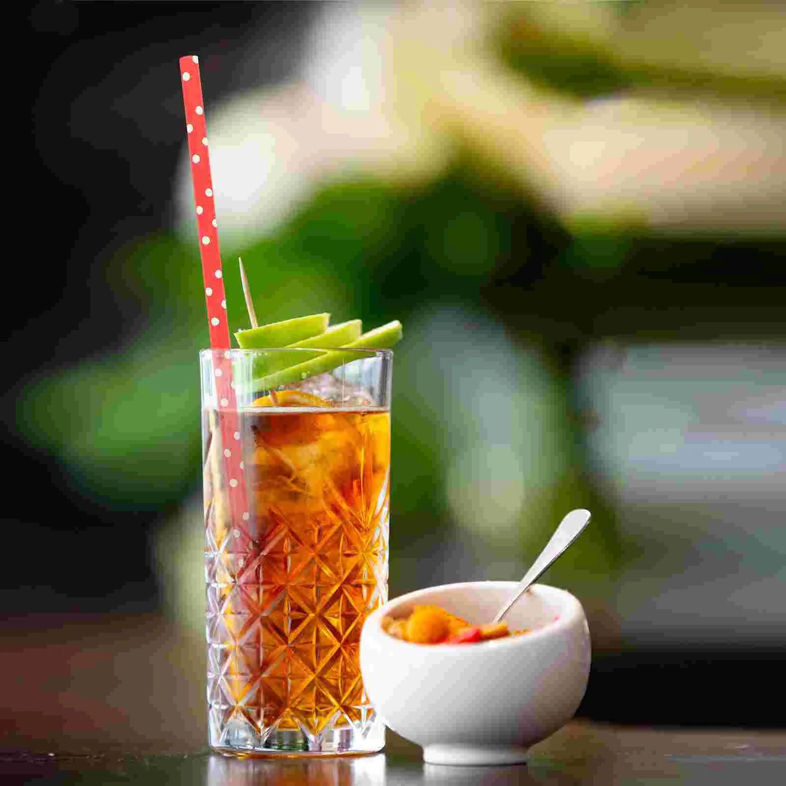 100pcs Degradable Paper Straws Delicate Paper Straws Disposable Drinking