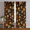 2pcs, Window Curtain Boho Leaf & Black Flower Peel 100% Polyester (without rod) Decorations For Home Use for Living Room, 1