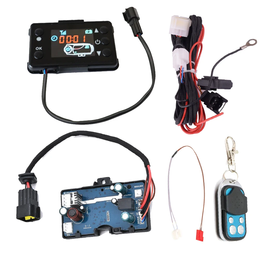 

Remote LCD Switch Heater Monitor Control Motherboard Remote Control Remote Wire 10m 12V/24V 4 Button Air Diesel