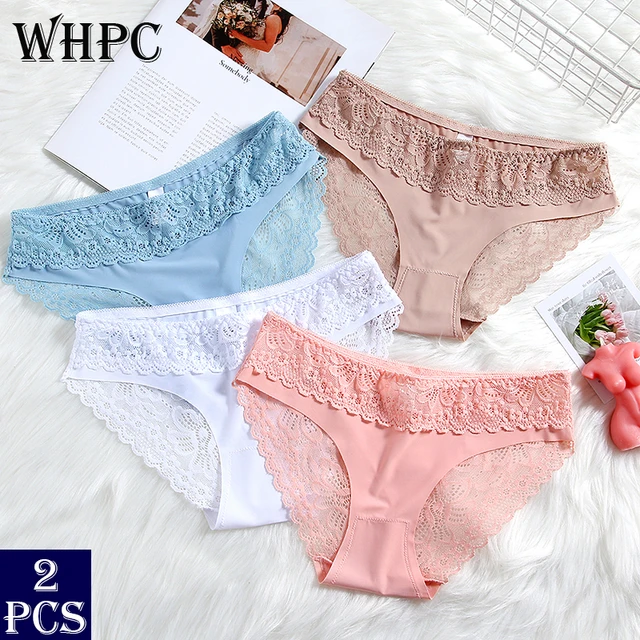 2Pcs/Set Lace Panties for Feminina Solid Breathable Underwear for Femmes  Female Skin-Friendly Lingerie Women's Elasticity Briefs - AliExpress