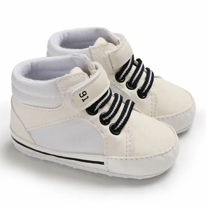 Baby Shoes Boys High Top Casual Cotton Soft Sole Newborn Walking 0 18 Months 2
