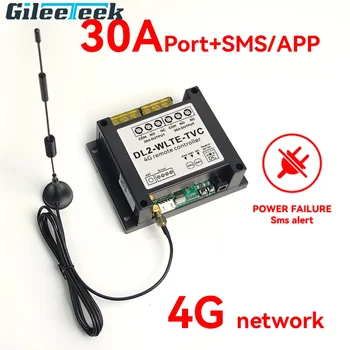 DL2-WLTE-TVC 스마트 4G LTE 컨트롤러 30A 모터 온/오프 다이얼 용 빅 파워 릴레이 스위치 SMS 웹 APP 제어 정전 경보