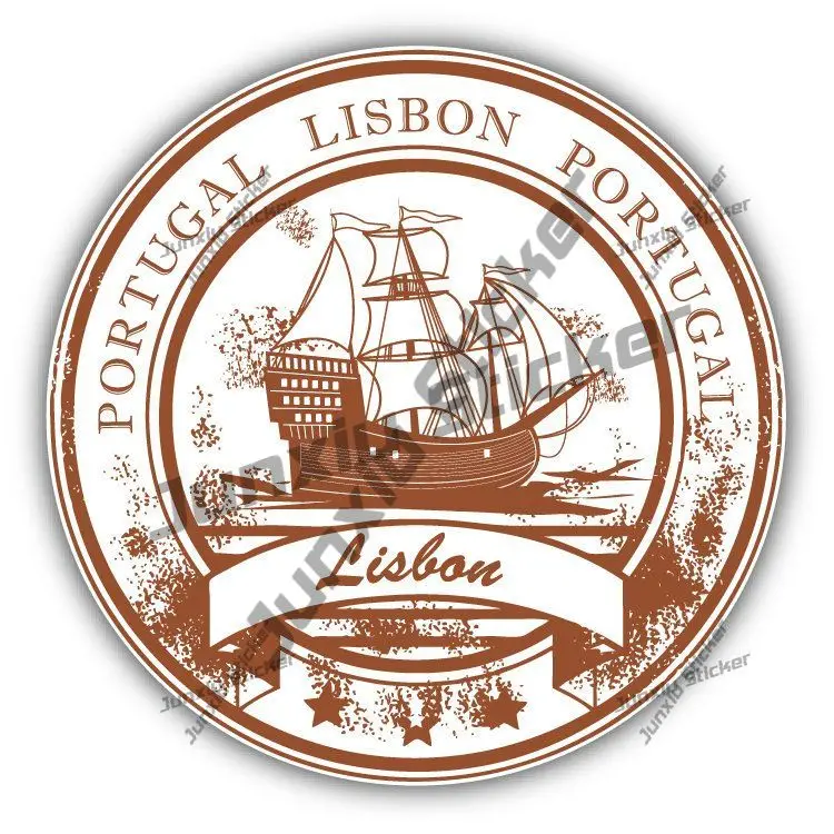 

Lisbon Portugal Stamp Decal City Shield Travel Patriotism Car Sticker for Suv Car Window Decoration Funny Stickers Accessories