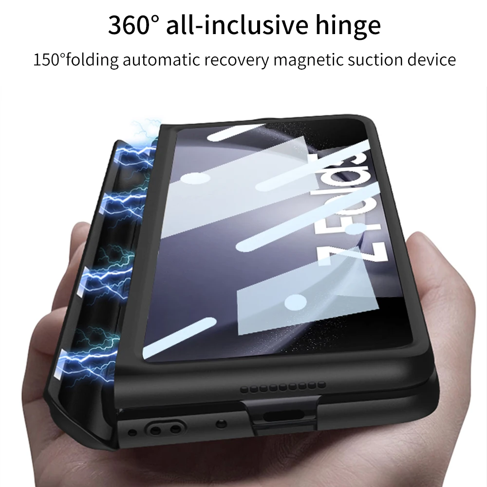 Magnetische Halterung Stift Halter Telefon Fall Für Samsung Galaxy Z Fold 5 5G Fall Kamera Bildschirm Schutz Abdeckung Stoßfest_voghion.com