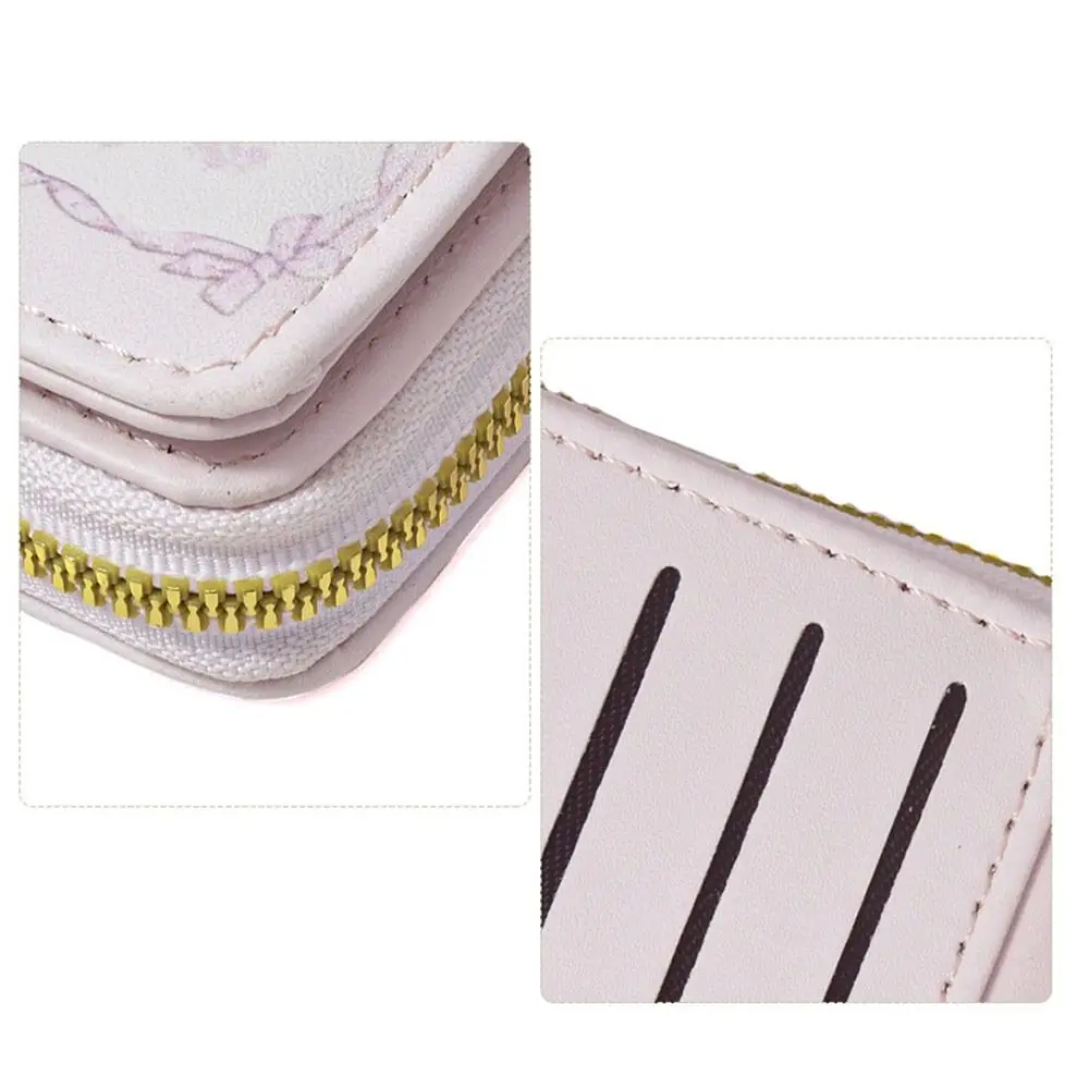 PU Leather Money Coin Purse Simple 2 Folds Credit Card Holoder Cute Card Wallets for Girls Students Gift 2