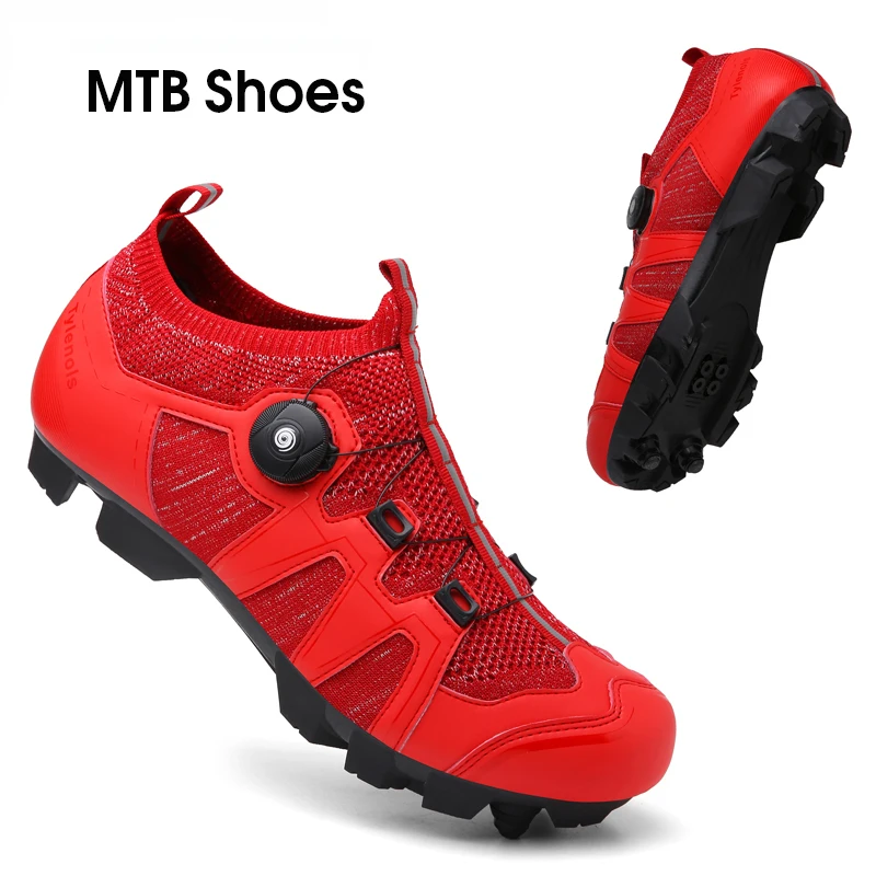 Chaussures De Cyclisme VTT Et Route Homme - Compatibles SPD - Crampons Réglables - Neuves