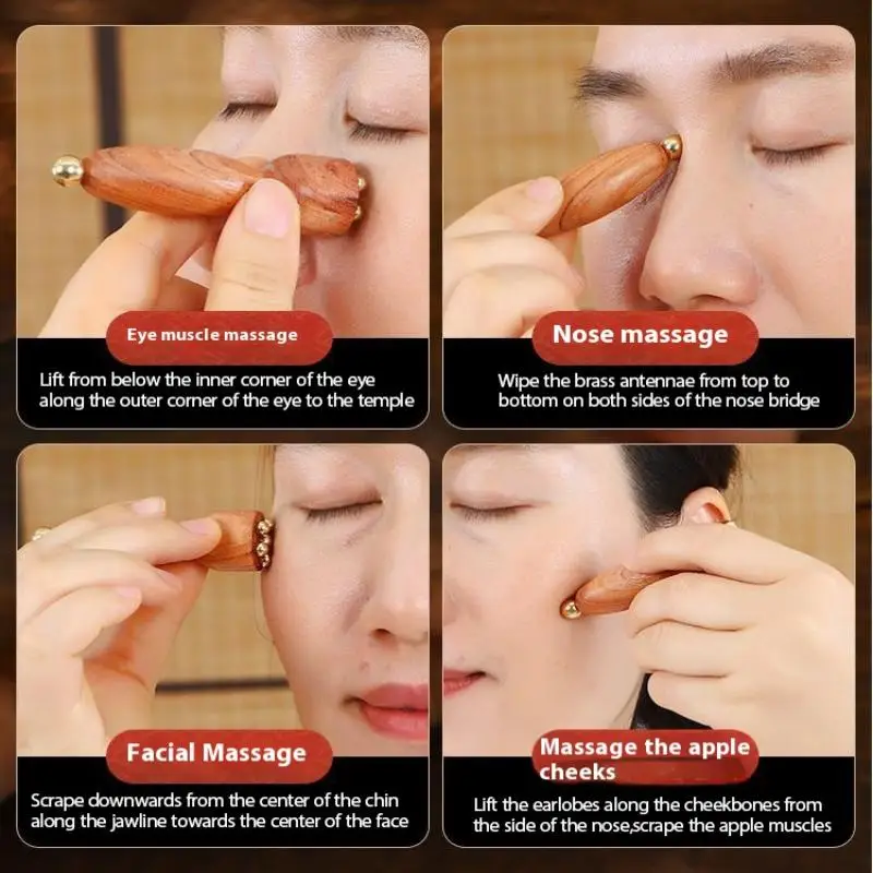 Brass Lotus Eye Massage Stick A Facial Gua Sha Tool A Handheld Tool For Eye Relaxation And Meridian Acupressure Massage Tools