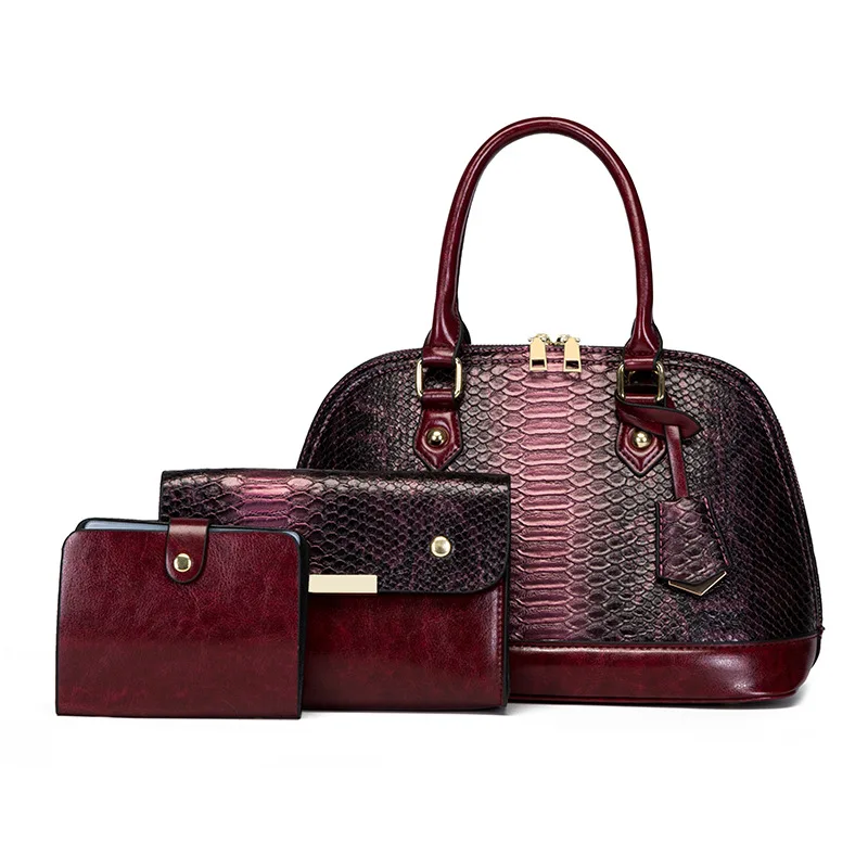 Women's Handbag 3-piece Set Women's Shoulder Bag Fashion Purse Vintage Leather Bag Large Capacity Handbag Inclined Shoulder Bag