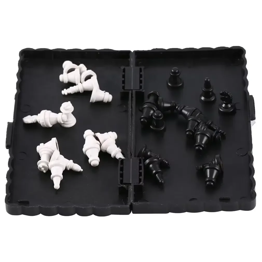 Mini Magnetic Chess Set Folding Magnetic Plastic Chessboard Board Game Portable Kid Toy Outdoor magnetic chess set board game foldable chess board folding chess board table games