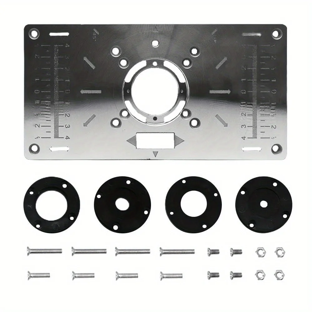 Router Table Insert Plate Aluminium Router Table Insert Plate For Woodworking Benches Router Plate Wood Tools Milling Trimming Machine Rings