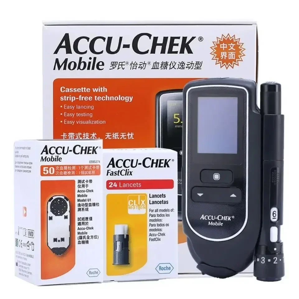 AccuChek mobile blood glucose meter test paper blood glucose meter for diabetics 1 order home self-help box