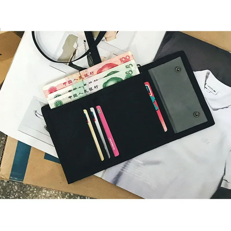 Oxford Trifold Wallets For Shoulder Sling Wallets Youth Men Women Short-style Hasp Card Purse Girls Boys Hasp Card Case Holder