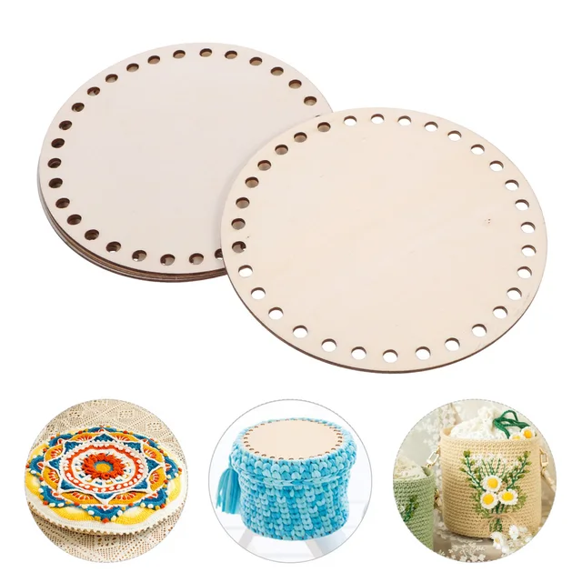 Set 5 Basí In Legno Per Uncinetto - 10/15/20/25/30 Cm | Per Realizzare Cestini E Borse Fai Da Te - Foto 2