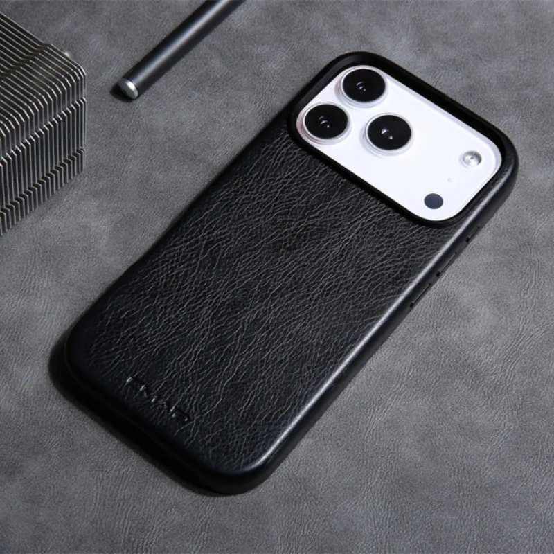 Magnetische Leder-Textur für MagSafe Handyhülle für iPhone 13 14 15 16 17 Pro Max Kabelloses Laden Stoßfeste Hülle mit Legierungs-Linsenschutz – Detail 7