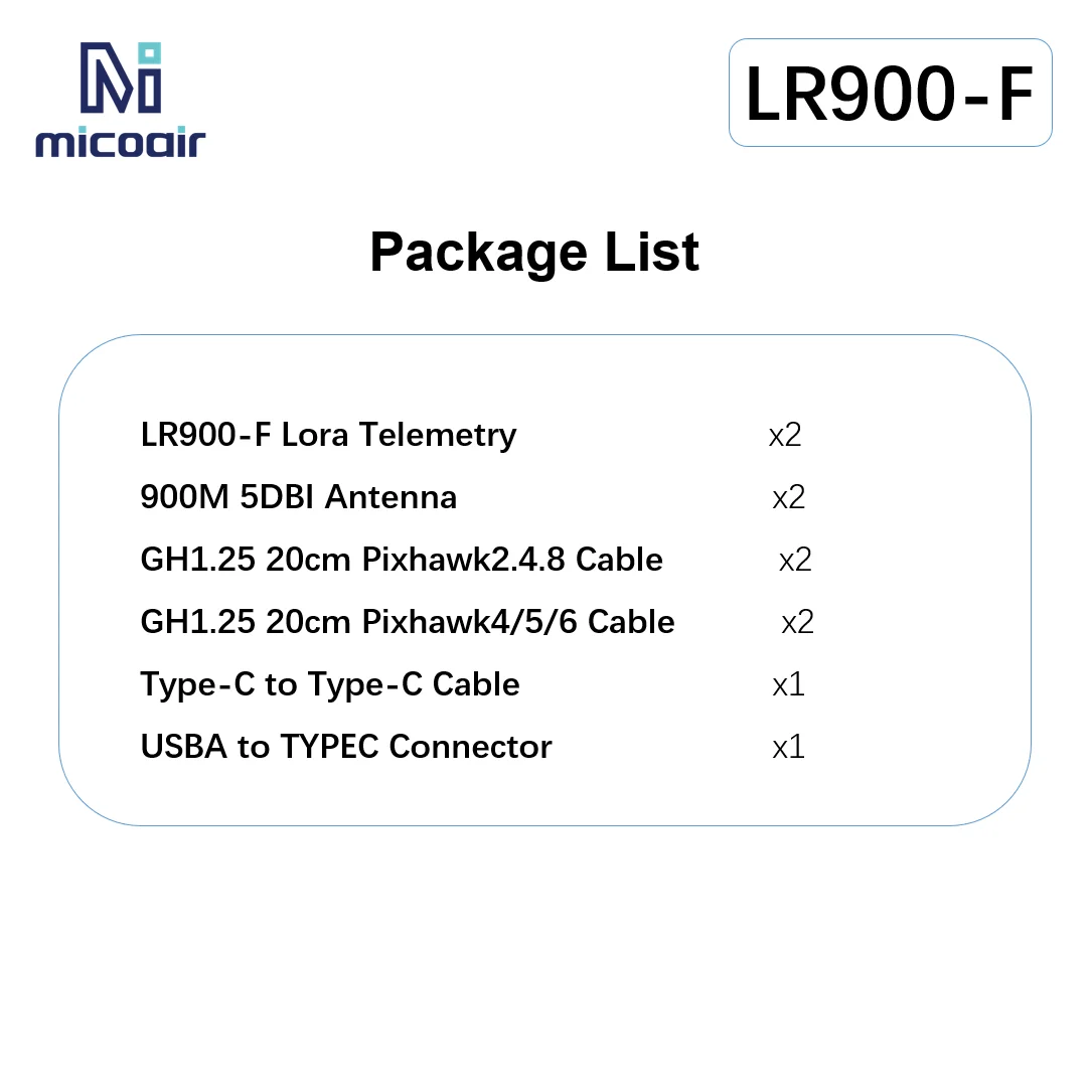 Radio Télémétrie LoRa 30km pour Drone MicoAir LR900-F/P 500mW