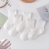 Children's Mesh Socks Medium Tube Pure Cotton Spring Summer Boys and Girls Thin White Socks Babies Breathable Socks 5Pairs 4