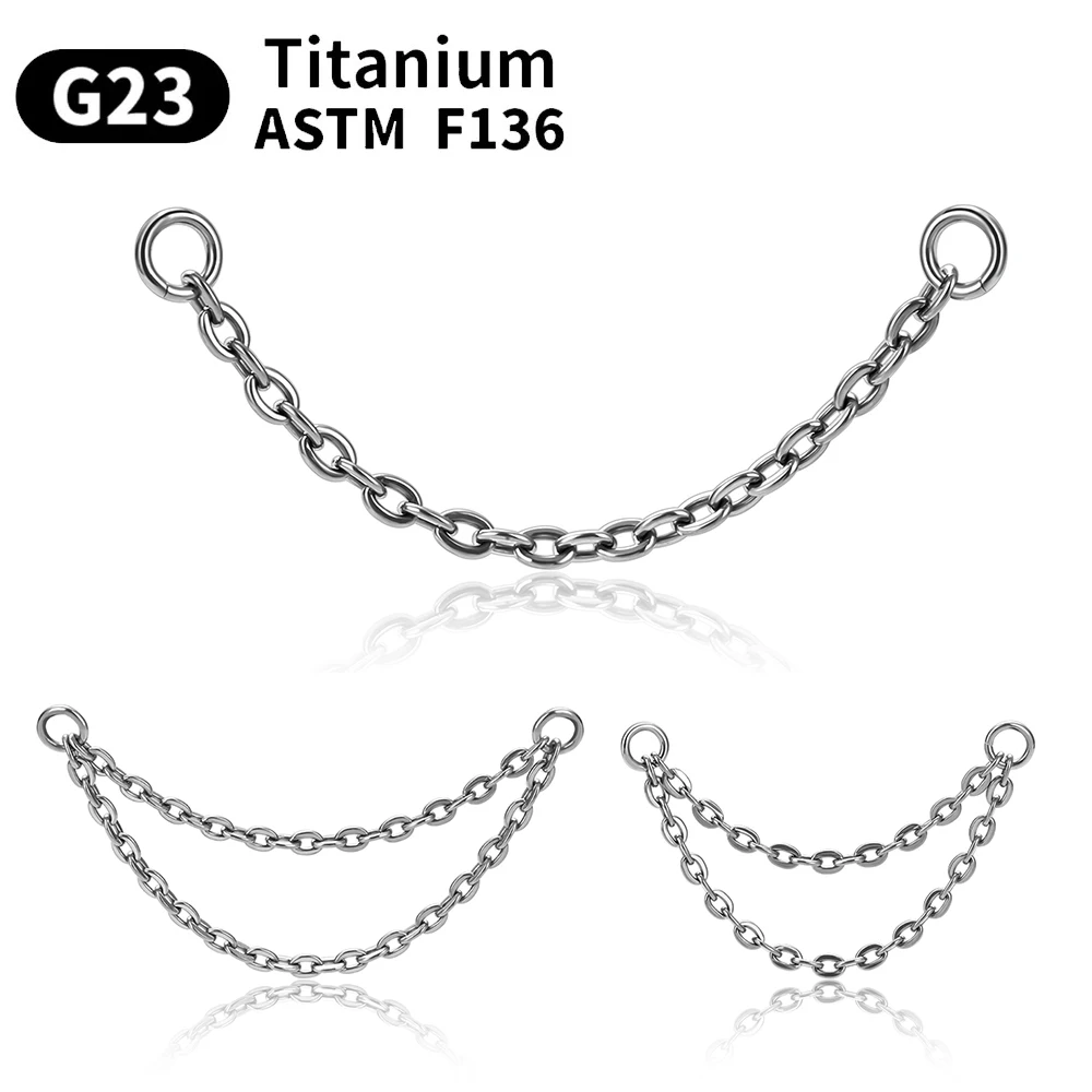 G23 Titan-Ketten-Ohrstecker, Labret, Lip Sling, DIY Originalität, Punk-Körperschmuck und Klapp-Ohrring für Ohrpiercings