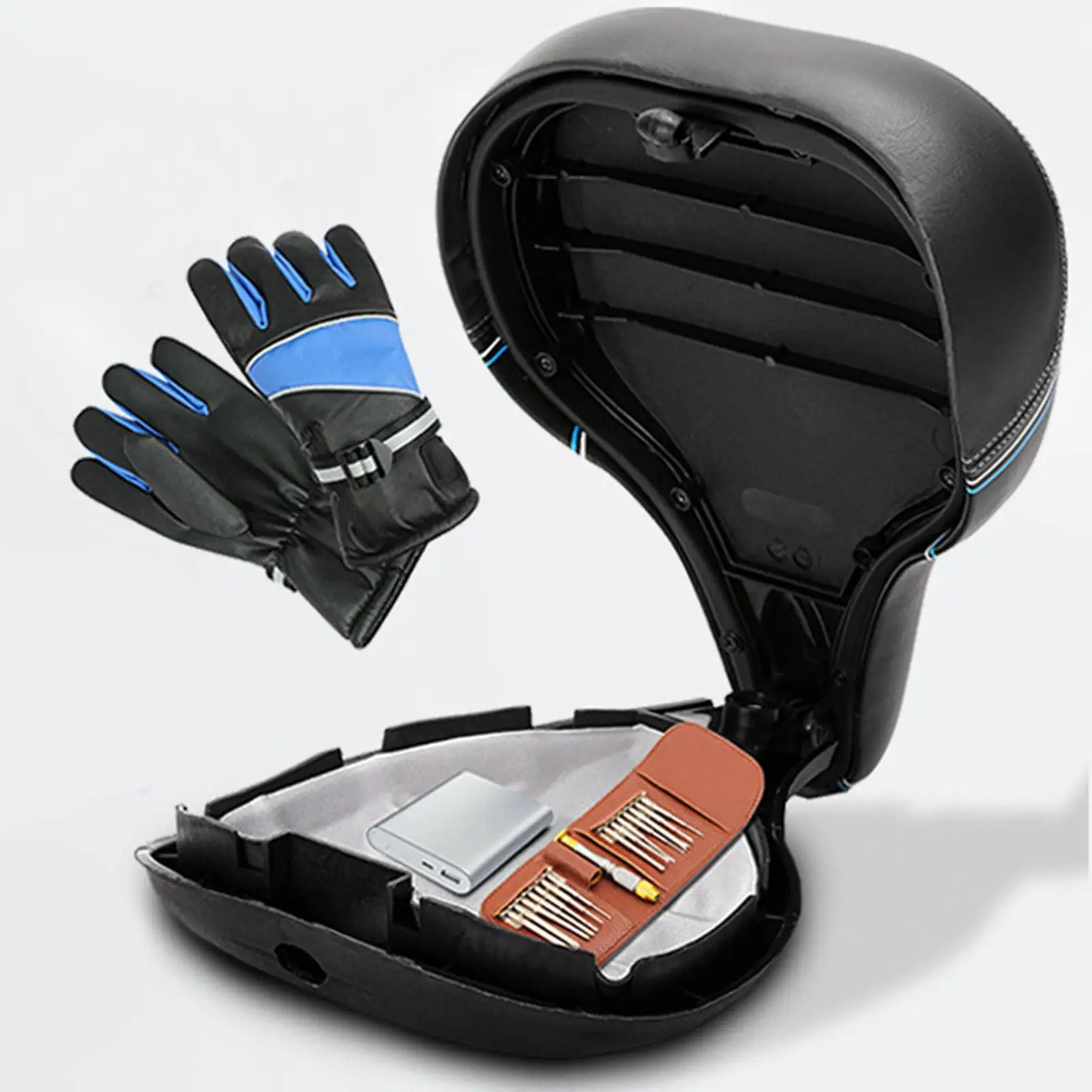 Comfort Bike Saddle Cushion Pad Shock Absorber Storage Case Saddle