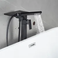 ก๊อกน้ำอ่างอาบน้ำแบบตั้งพื้นสีขาวติดผนังก๊อกผสมน้ำร้อนน้ำเย็น 4