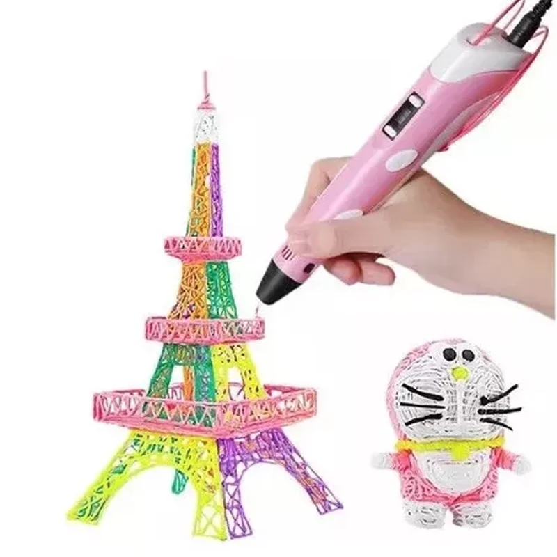 3D Pen for Children DIY Drawing Printing Pen with LCD Screen Compatible PLA Filament Toys for Kids Christmas Birthday Gift