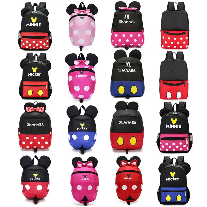 

Disney Mickey and Minnie Children's Schoolbag Children's Mickey Mouse Boy/girl Backpack Cute Cartoon Baby Anti-lost Backpack