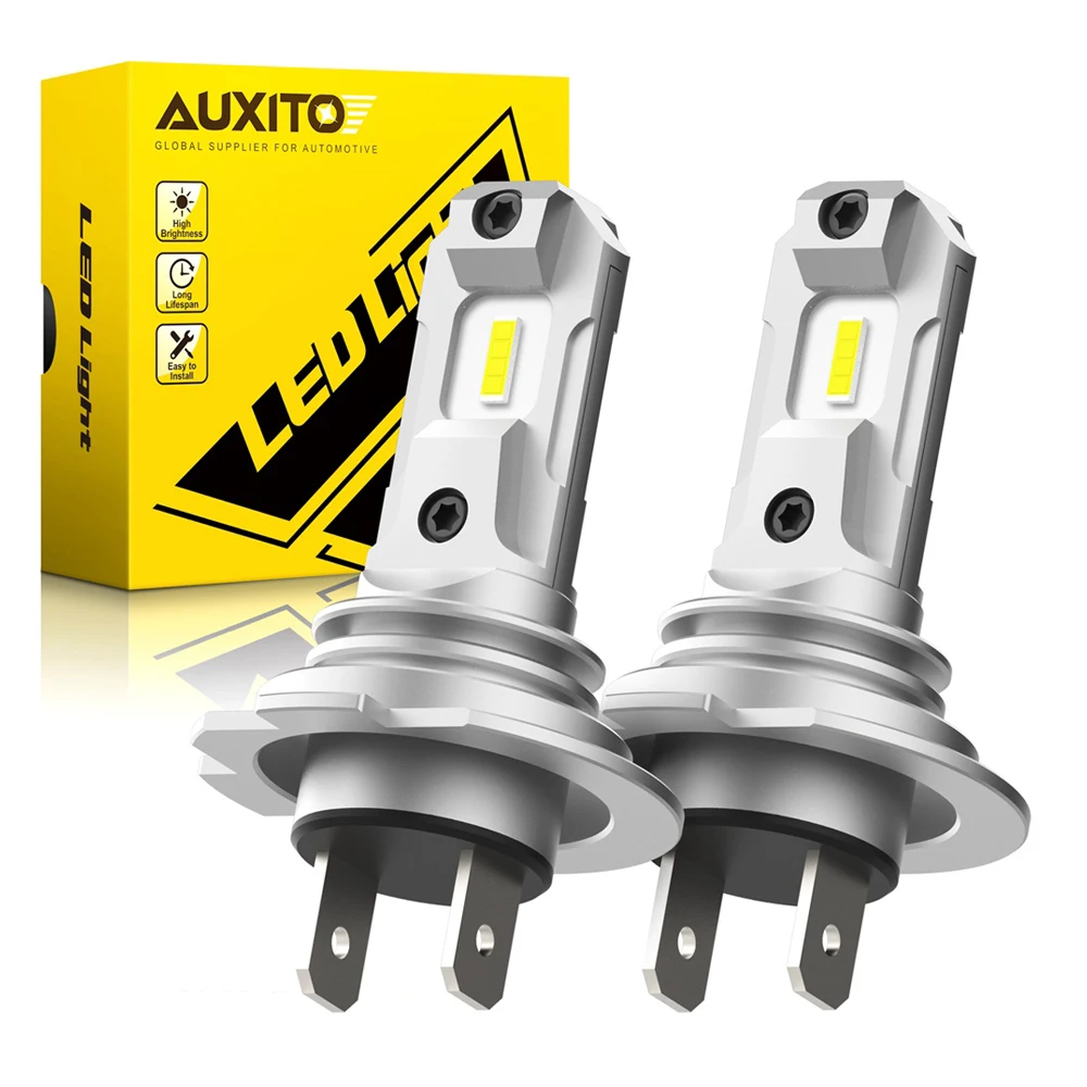 AUXITO2PcsH7LEDLight360CarHeadlightBulbFanlessWirelessfor
