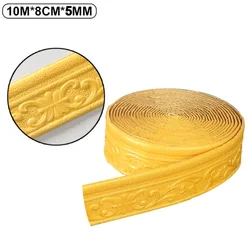 Waterproof Self - Adhesive 3D Wall Trim and Skirting Border Sticker (Gold)
