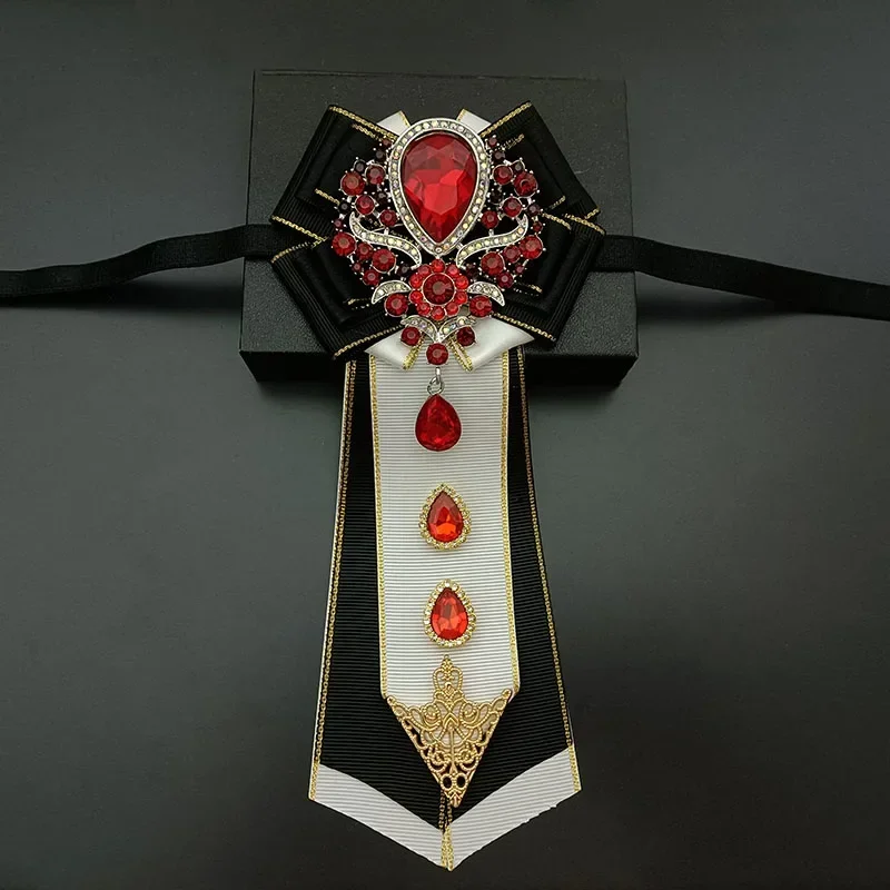 Men's Luxury Wedding Bow Tie British Korean Banquet Suit Shirt Collar Flowers Original Design Handmade Jewelry Rhinestone Bowtie